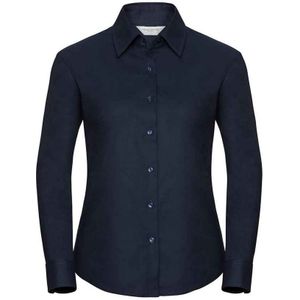 Russell Collection Dames/Dames Oxford Overhemd Met Lange Mouwen (Heldere marine)