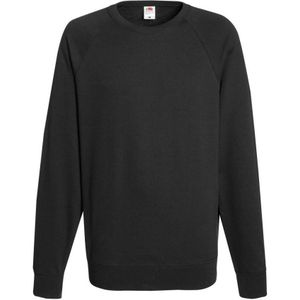 Fruit Of The Loom Heren Lichtgewicht Raglan Sweatshirt (240 GSM) (Zwart) - Maat L