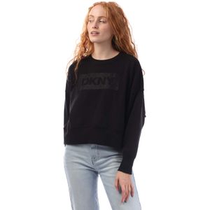DKNY Dames/Dames Crosswalk Rhinestone Crew Neck Sweatshirt (Zwart)