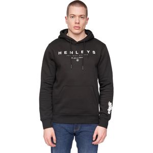 Henleys Heren Hentyme Logo Hoodie (Zwart)