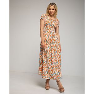 Maxi Jurk - Gebloemd - Gesmokte Borst en Mouwen