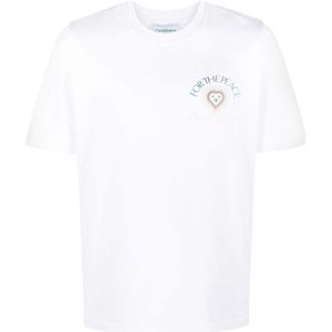 Casablanca For The Peace katoenen T-shirt met print in wit