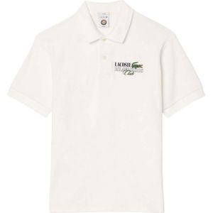 Lacoste Heren Roland Garros Editie Badstof Relaxed Fit Poloshirt (Crème)
