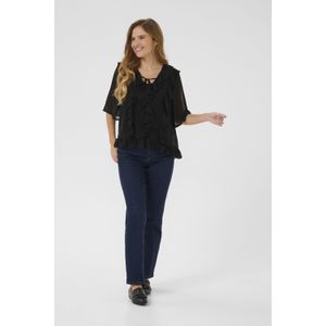 Kaffe - Diepe Blouse - Zwart - Dames