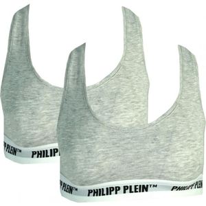 Philipp Plein grijs ondergoed sportbeha set van twee