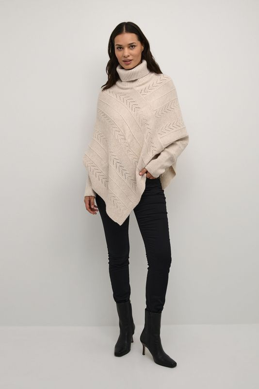 Cream - Coltrui Poncho - Beige - Haver Melange