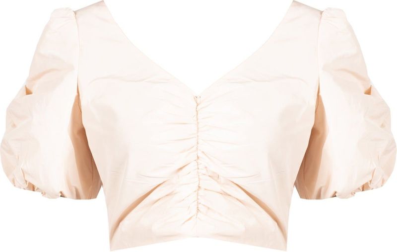 Pinko - Blouse - Roze - Leer