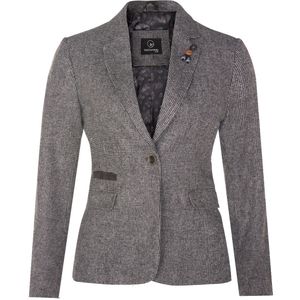 Dames - Visgraatgrijze Blazer - Tweed - Jaren 1920