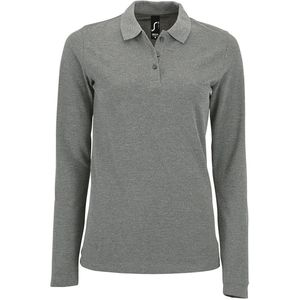 SOLS Dames/dames Perfecte Lange Mouw Pique Polo Shirt (Grijze Mergel)