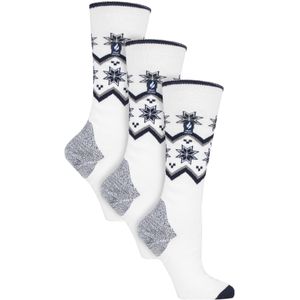 Heat Holders - 3 paar Ultra Lite dames skisokken - CrÃ¨me Fairisle