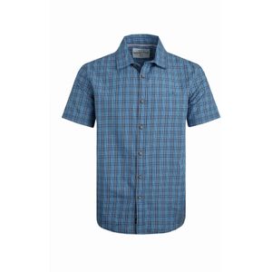 Weird Fish Heren Judd Geruit Biologisch Katoenen Overhemd Met Korte Mouwen (Vaandrig Blauw)