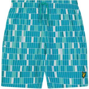 Lyle & Scott Zwemshort met zwembadprint voor heren (Blauw)