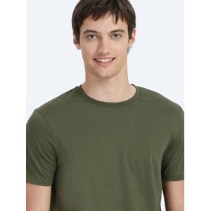 T-shirt col rond en coton uni