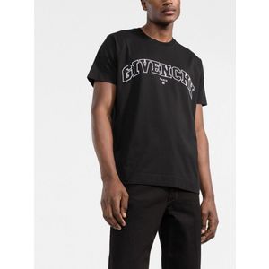 Geborduurd T-shirt Met Givenchy College-logo Zwart - Maat 2XL