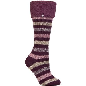 Dames Multikleur Gestreepte Patroon Lange Wellington Boot Thermosokken