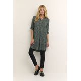 Kaffe - Kamarana Shirt Dress - Overhemdjurk - Groen/Zwart - Leo Print