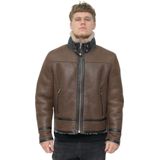 Heren - Bikerjack - Bruin - Bogota - Dubbelzijdige Schapenvacht