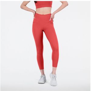 Dames New Balance Shape Shield 7/8 High Rise Pocket Tights in Rood