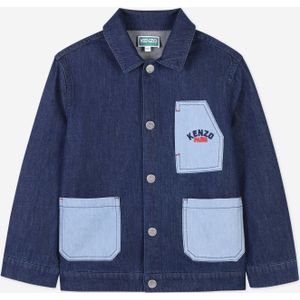KENZO Jongens Patched Pocket Denim Jacket in Blauw