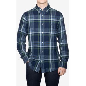 Herenoverhemd Gant Regular Fit Indigo Twill Check in Indigo