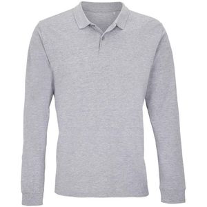 SOLS Unisex Adult Planet Marl Pique Poloshirt met lange mouwen (Grijze Mergel)