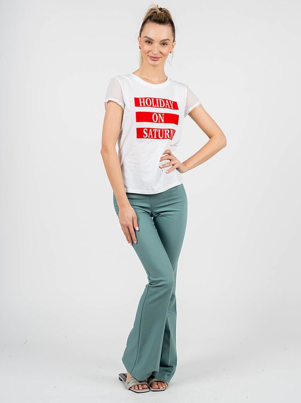 Patrizia Pepe - Stijlvol T-shirt - Wit - Katoen - Korte Mouwen