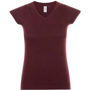 SOLS Dames/dames Maan V Hals T-Shirt met korte mouwen (Ossenbloed)