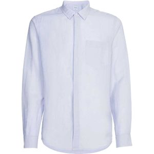 Calvin Klein Heren Linnen Normaal Overhemd (Blauw)
