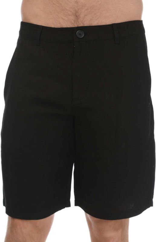 Armani Exchange - Korte Broeken - Zwart - Linnen Rayon Twill