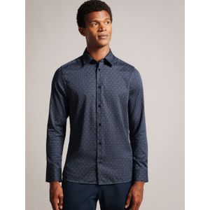 Ted Baker Pavia heren shirt met lange mouwen en geometrische sterrenprint