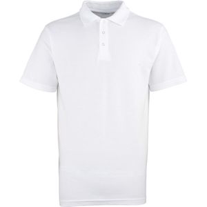 Premier Heren Stoeterij Zwaarlijvige Gewone Pique Polo Shirt (Wit)