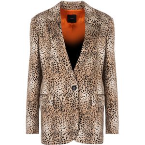 Pinko - Kleurrijke Blazer - Meerkleurig - Viscose - Sluiting met Knoop