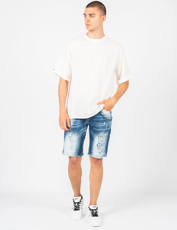 Xagon Man - Oversized T-Shirt - Beige - Heren - Linnen