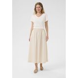 Cream - Devika - A-lijn Rok - Crème - 3/4 Lengte