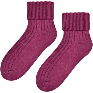 Steven - Dames 1 Paar Luxe Wol Bed Sokken | Zachte Warme Lounge Slaapsokken - Magenta
