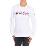 North Sails - Sweatshirt - Wit - Dames - Geribbelde Ronde Hals