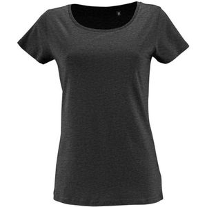 SOLS Dames/dames Milo Marl Organic Fitted T-shirt (Houtskool)