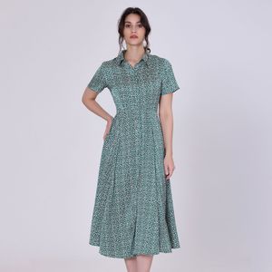 Vintage grafische printshirtjurk