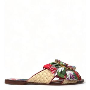 Platte sandalen met bloemenprint