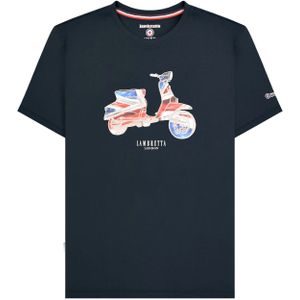 Lambretta Heren AW24 Scooter Vlag Big & Tall T-Shirt (Navy)