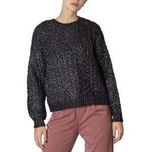 Metallic Knit Sweater - Zwart - Cropped - Ballonmouwen