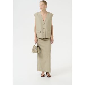 Gestuz - Gilet - Silver Sage - Linnen - Boxy Fit - Zijzakken met Klep