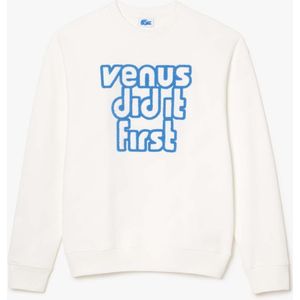 Lacoste - Oversize Fleece Sweatshirt - Crème - Dames