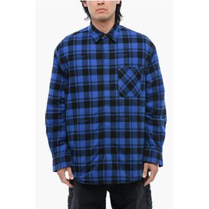 Off White - Geruit Overhemd - Blauw - Katoen - Heren