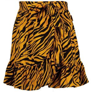 Vingino rok met zebraprint en ruches oker/zwart