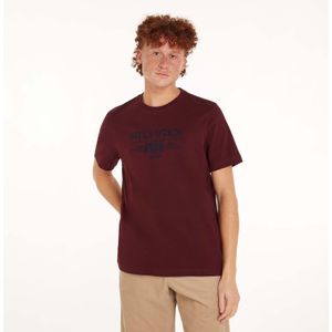 Tommy Hilfiger - Crest Logo Embroidery - T-shirt - Bourgondië