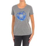 North Sails - T-shirt - Grijs - Katoen - Korte Mouwen met Geribbelde Hals