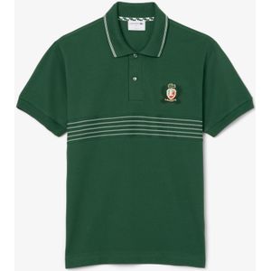 Heren Lacoste Classic-Fit L.12.12 Geborduurd Schild Poloshirt in Groen