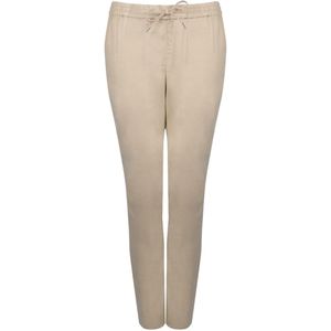 Gant - Linnen Joggingbroek - Beige - Taps Toelopende Pijp - Trekkoord in de Taille