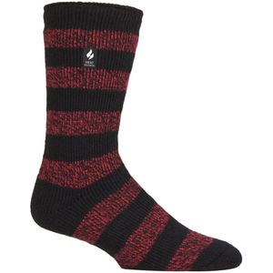 Heat Holders Heren extra dikke warme thermo sokken - Zwart / Rood (Palermo)